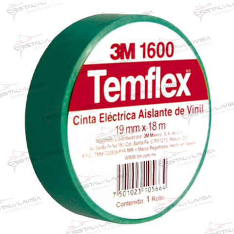 1600AM CINTA DE AISLAR. 18M TEMFLEX AMARILLA 3 M              Empaque de 6