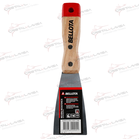 55891-2 ESPATULA RIGIDA MANGO MADERA 2'' BELLOTA               Empaque de 6