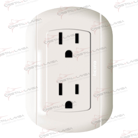 P38 TOMA CORRIENTE OVAL DUPLEX 2P+T BTICINO                Empaque de 6